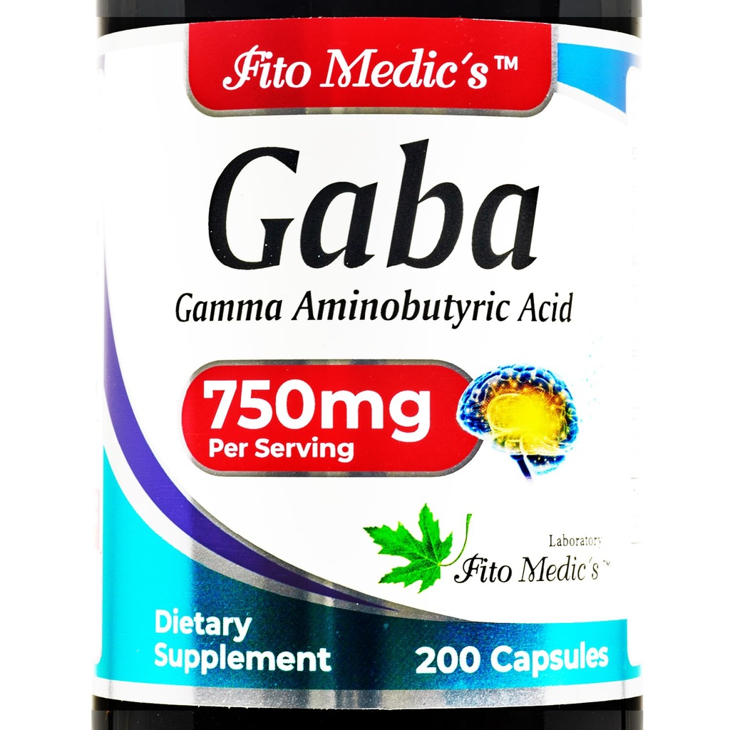 FITO MEDIC'S Lab- GABA, 750 mg ανά Σερβίρισμα, 200 Κάψουλες, Συμπληρώματα GABA, Εξαιρετικά υψηλή απορρόφηση - Αμινοξέα - GABA Κόνις - βουτυρικό οξύ s.