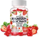 Magnezyum Glycinate Gummies 2500 mg - Sugar Free Magnezyum Pids Supplement with Vitamin D, B6, CoQ10 for Calm Mood & Sleep Support - 90 Strawberry Gummies 2500 mg - Sugar Free Magnezyum Pids Supplement with Vitamin D, B6, CoQ10 for Calm Mood & Sleep Support - 90 Strawberry Gummies