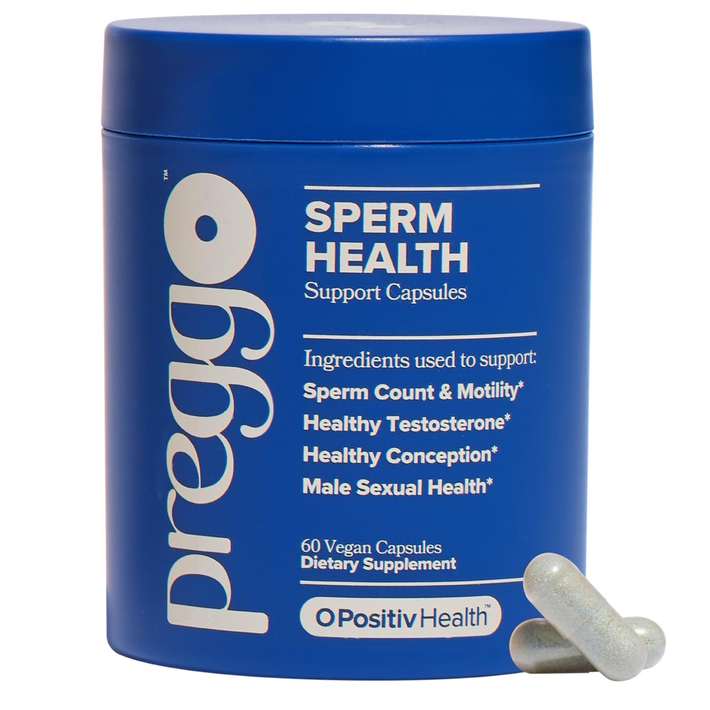 O Positiv Preggo Sperm Health Capsules for Men - OBGYN-Formated for Improv Sperm Count & Mottitude with Tongkat Ali, NAC, Alpha Lipoic Acid – Erkek Reproductive Health, 60 Count (küresel Sağlık)