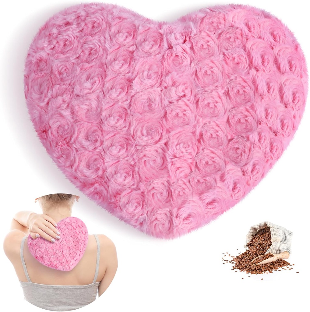 Atsuwell Mikrodalga Isıtma Pad, Çok amaçlı Sıcak Moist Heat Yastık, Fluffy Microwavable Heat Pad for Cramps, Ortaklar, Boylar, Moist Heat Compress for Soothing Muscle Pressure and Relaxation, Pink