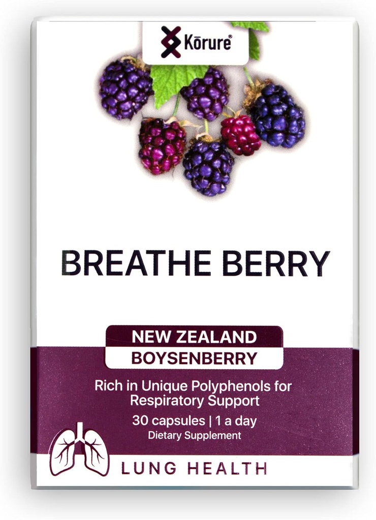 Breathe Berry Boysenberry Natural Health Lungs Supplement, Supports Chest Congestion, Mucus ve Boosts General Respiratory Wellness Sağlıklı Lungs Supplement