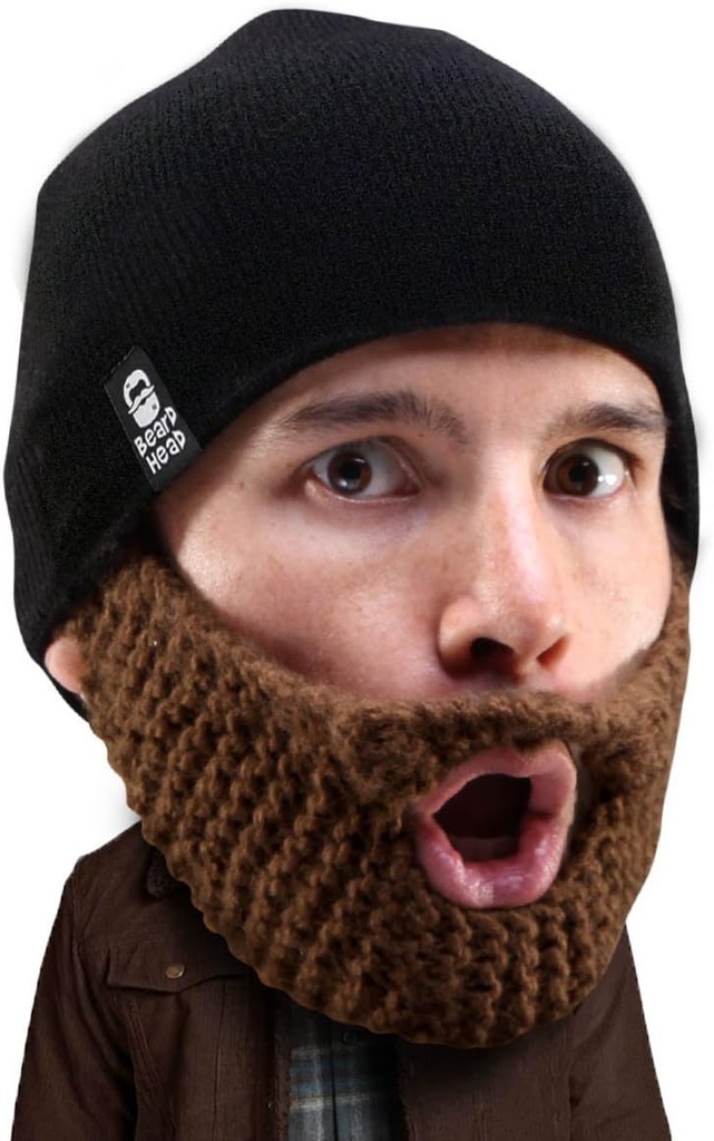 Beanie με στρογγυλή κεφαλή - αρχικό χειροποίητο καπέλο και αφαιρούμενη γενειάδα
