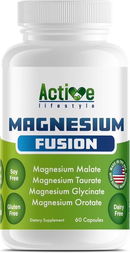 Aktif Yaşam Tarzı 4X Magnezyum Tamam, Glycinate, Taurate, Malate, Orotate Kompleksi, Calm Sleep, GMO Free, Gluten Free, Soy Free, Dairy Free, Lab Tested, USA