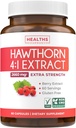 Super Potent Hawthorn Berry Extract Capsules - Hawthorn Berry Supplement Ekstra Kuvvetli Kalbi ve Digestive Health - Vegan Non-GMO & Gluten Ücretsiz (2 Ay Supply)