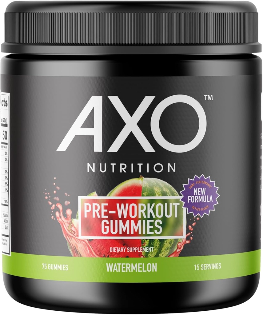 Προ-Εργασίες Ενεργειακά Gummies, Cartermelon Flavor, 75 Gummies, 1 Count Caffeine, Alpha GPC, B12, Chromium Picolinate, L-Theanine, Vegan, Non-GMO, Nut-free, Gluten-free