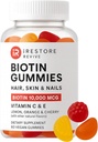 iRestore Hair G Vitamins, Vegan Biotin Gummies for Hair Skin and Nails Gummies, Saç Gummies, Biotin Vitaminleri Saç Yaşları için Biyotin Gummies, Biotin 10000