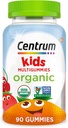Centrum Kids' Organic Multigummies, Kids Multivitamin Gummies, Immune Support, Muscle Function, and Brain Health - 90 Count Count
