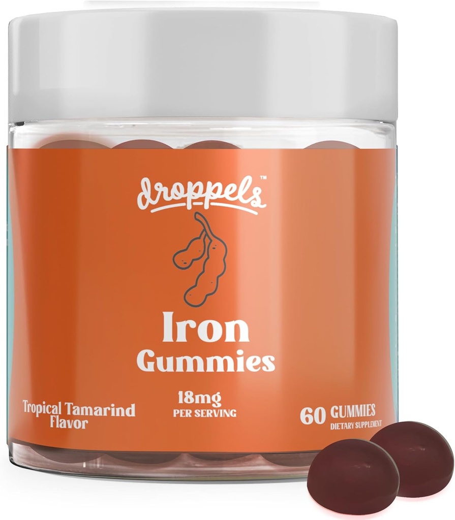 Σταγονίδια Iron Gummies 18mg για γυναίκες και άνδρες – Vegan Plant-based Iron Supplement 