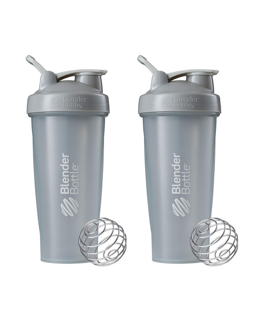 BlenderBottle Classic Shaker Şişe Protein Shakes ve Pre Workout, 28-Ounce (2 Pack), Pebble Grey