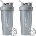 BlenderBottle Classic Shaker Şişe Protein Shakes ve Pre Workout, 28-Ounce (2 Pack), Pebble Grey