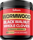 Satoomi 5 in 1 Wormwood Capsules Supplement - Black Walnut, Whole Cloves, Turmeric and Berberine HCl - Immune System & Digestion Health - 60 Capsules