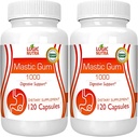 Mastic Gum Capsules - Natural Gastrointestinal Support Supplement, 1000 mg Per Service - 120 Capsules (2 Şişe)
