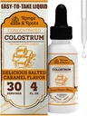 Range & Roots Colostrum Supplement - Sıvı Bovine Colostrum - Colostrum Toz'a Alternatif - Gut Health, Immunity, Enerji - Sağlıklı Saç, Cilt ve Çiçeği - Salted Caramel Flavor (30 Hizmet)