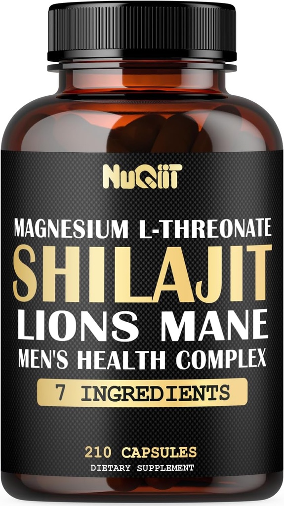 Μαγνήσιο με Lions Mane, Shilajit κάψουλες, και ανδρικό σύμπλεγμα υγείας ως Ashwagandha, Maca Root & More - 210 κάψουλες