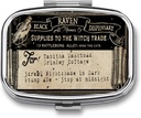 Metal 2tment Pill Organizer Travel Friendly Portable Compact Pill Box Cute Pill Case to Hold Vitamins/Fish Oil /Supplements/Meds/Tablet for Purse/Pocket (Vintage Label)