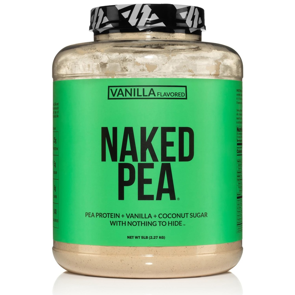NAKED Pea - Vanilla Pea proteini - Kuzey Amerika Çiftleri - 5lb Bulk, Plantive, Vejetaryen & Vegan Protein. Digest, Non-GMO, Gluten Free, Lactose Free, Soy Free