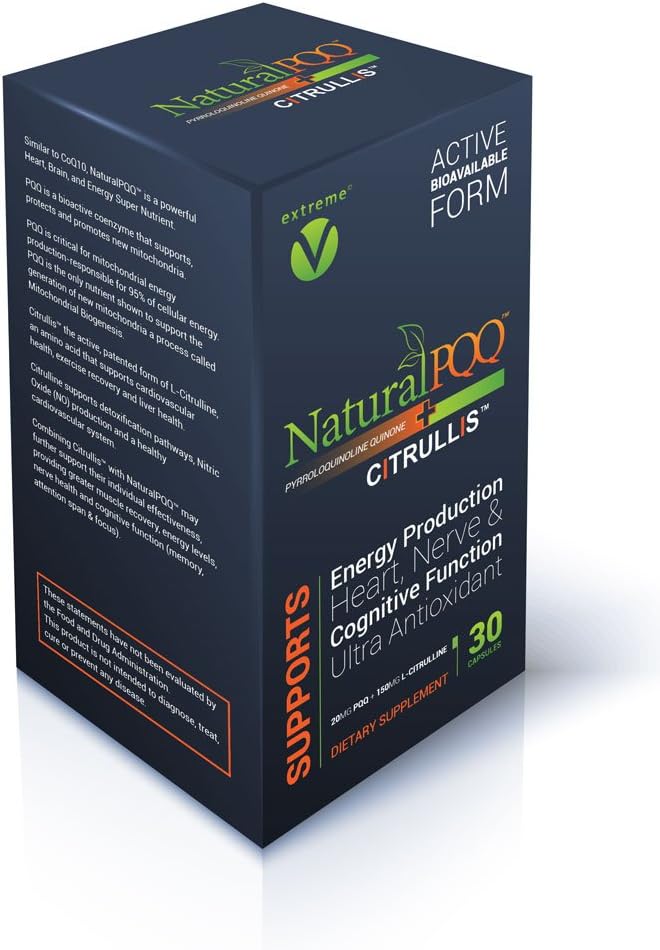 NaturalPQ - Mitochondrial Energy Nitric Hoffman - Genişletilmiş Enerji için Citrullis. 20 mg (Pyrroloquinoline Quinone)