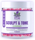 Sculpt & Tone Gummies for Women 40+ | Tinatine, Magnezyum Tart Cherry & Sea Moss | Peri-Menopause Support, Energy & PostWorkout Recovery | 150 Vegan Gummies