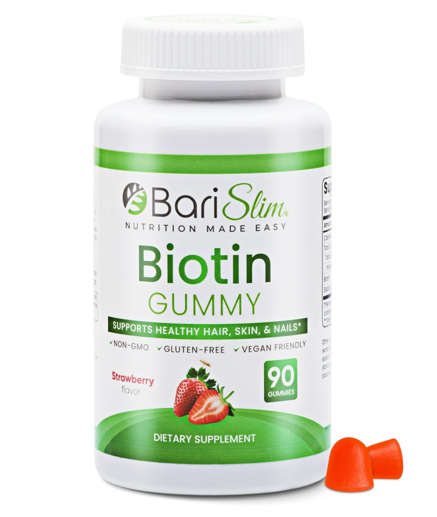BariSlim Bariatrik Vitamin Biotin Gummies - Kilo kaybı cerrahisi sonrası hastalar için özel olarak formüle edilen Gummy Vitamini - Digest and Great Tasting Fruit Flavors | 90 Meyve Chews