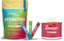 Sugar Free Hydration Toz Paketleri Çeşitli - 15 Stick Packs & PreWorkout Toz ACV | Heat, Egzersiz, Seyahat, Daily Hydration + Superfood Energy & All-Doğal Nitrik Membran ATM Plus Caffeine