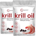 2 Pack Antarktika Krill Oil Supplement, 1000mg Per Servisi, 120 Soft-Her Şey, Omega-3s, EPA, DHA & Astaxanthin, Supports Brain Health, Premium Krill Oil Capsules Liquid Softgels