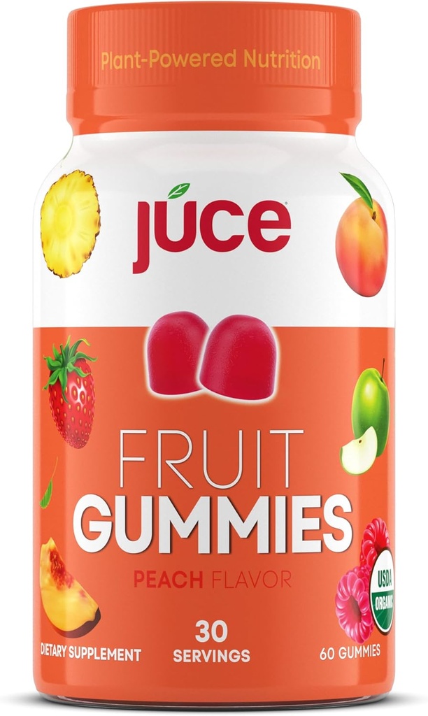 Peach Flavor ile Juce Meyve Gummies - Superfood Gummies Delights for Optimal Health By Terra Kai Organics