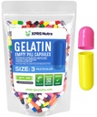 XPRS Nutra Boyutu 3 Boş Kapsüller - 100 Kont Boş Gelatin Capsules - Pills DIY Capsule - Pure Bovine Pill Gel Caps For Do-It- Yourself Supplements (Multi Color)