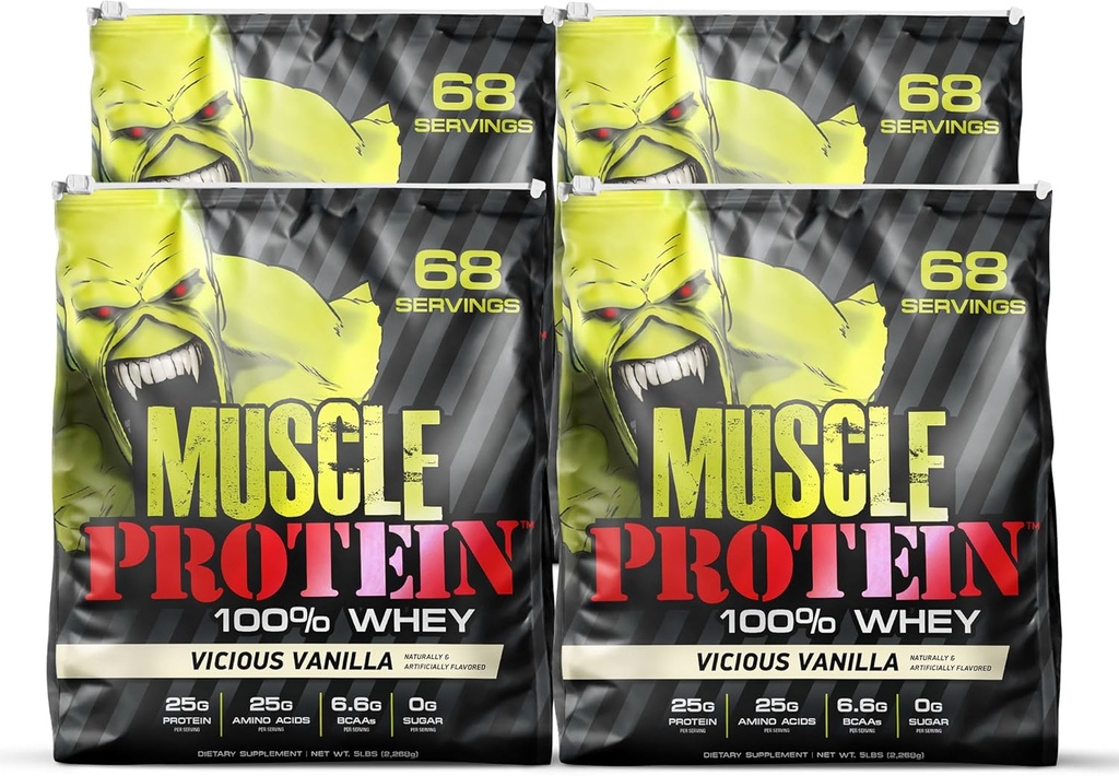 COLOSSAL LABS Muscle Whey proteini Flavored Protein Toz, 25.000 mg Amino Asits/Serving, Cold Filtered(Packating May Vary) (20 Pound (Görünge 4, Vanilla)