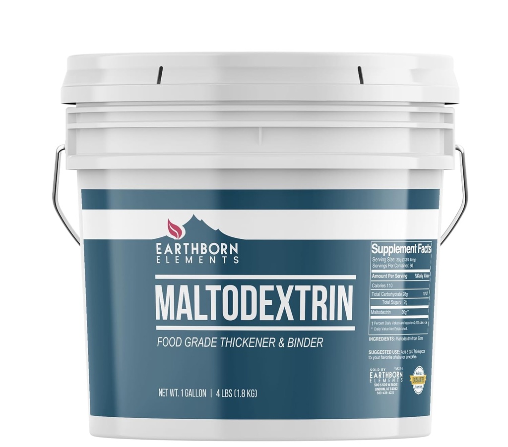 Earthborn Elements Maltodextrin (1 Gallon) Water 00000, Kompleks Carbohidrat for Workout Shakes, No Yapay Renk veya Flavor