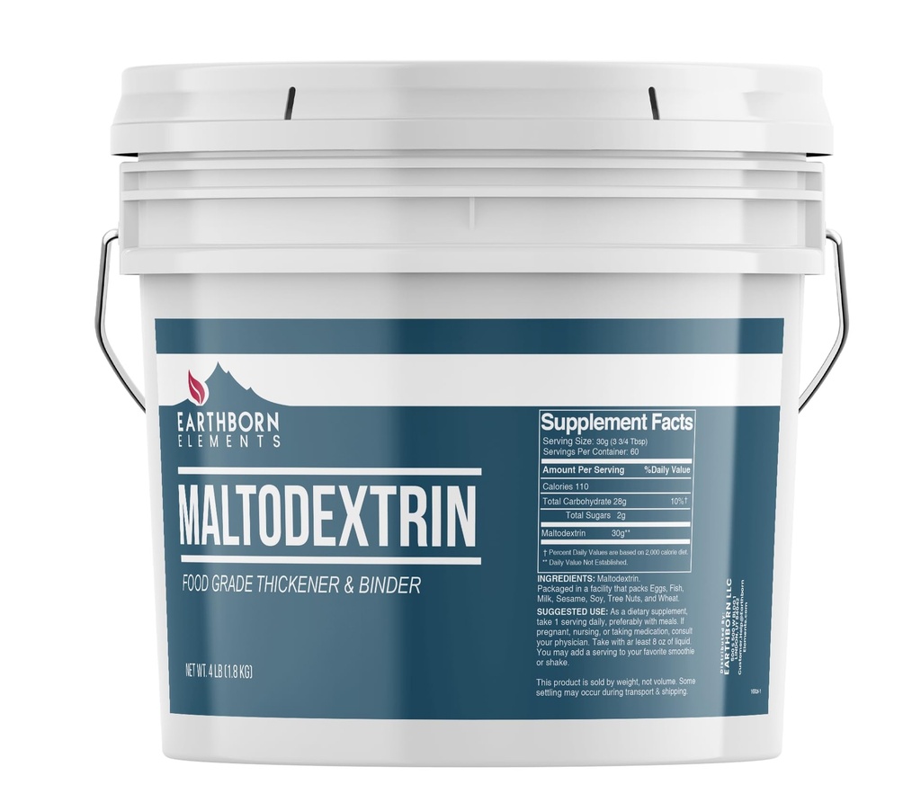 Earthborn Elements Maltodextrin (1 Gallon) Water 00000, Kompleks Carbohidrat for Workout Shakes, No Yapay Renk veya Flavor