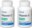 MAJOR Vitamin-C 250 mg Ascorbici Tabletleri, 100 CT - 2 Paket