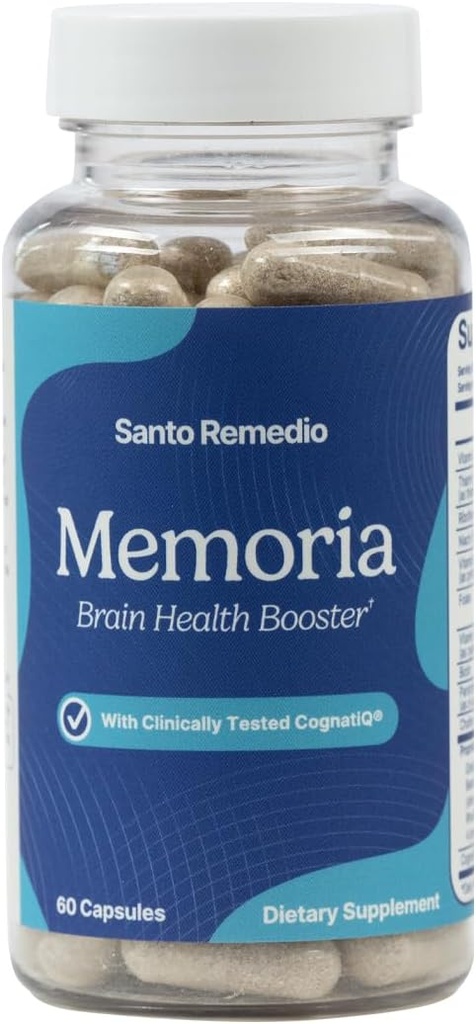 Santo Remedio Memoria, Beyin Sağlık ATM, Neural Bağlantıları Güçlendirmeye yardımcı olur, Dikkat, Hafıza ve Yoğunlaştırmaya yardımcı olur, 30 Hizmet, Gluten Free, Non-GMOB