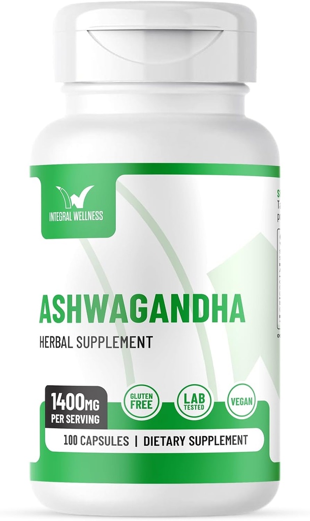 Ashwagandha w/Black Pepper Extract - 1400 mg (100 Caps) | 3. Parti Test Edildi & Filler-Free - Vegan