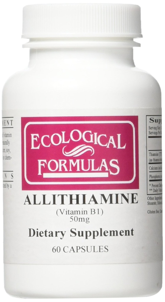 Ecological Formulas Allithiamin Vitamin B1 50 Mg, White, 60 Count