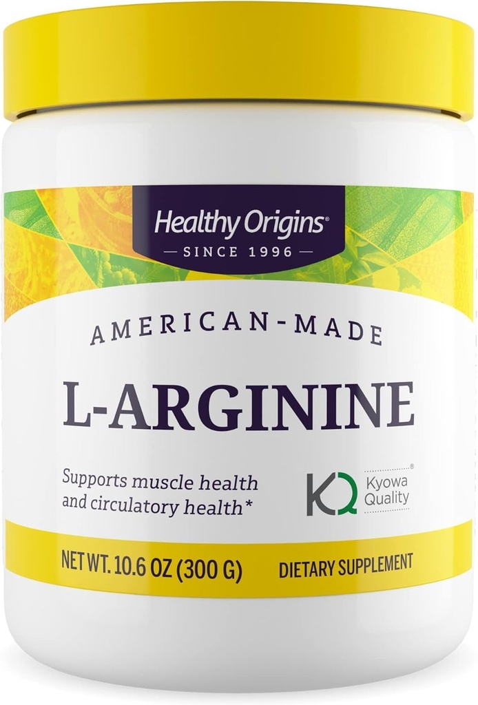 Υγιεινή προέλευση - L-αργινίνη (American-Made, μη ΓΤΟ, Χωρίς γλουτένη, μυϊκή υποστήριξη), 10.6 ουγγιά
