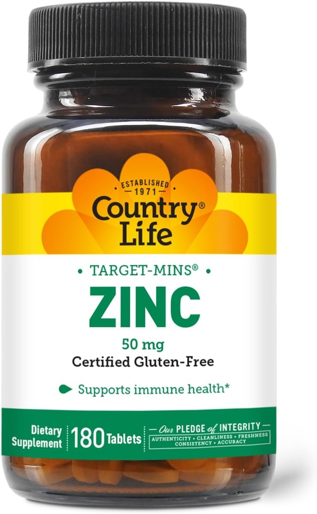Ülke Yaşam Hedefi-Mins çinko 50 mg 180 Tablet - Immune Health için çinko Supplements - çinko 50 mg - çinko Destek