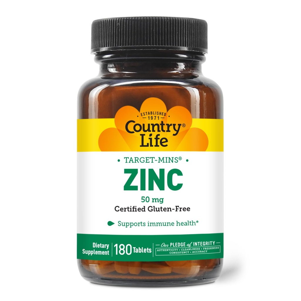 Ülke Yaşam Hedefi-Mins çinko 50 mg 180 Tablet - Immune Health için çinko Supplements - çinko 50 mg - çinko Destek