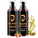 Γυμνό Wash & Conditioner για άνδρες - Μαλακό & Hydrate με Argan & Jojoba Oil - Ελέγχει Dandruff & Iching για ένα φρέσκο, απαλό & Tangle-Free Beard - 2-πακέτο (4oz το καθένα)