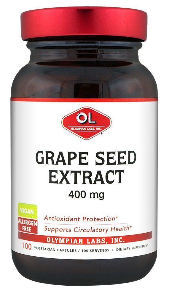 Olympian Labs Grape Seed Extract 400mg Vegan Capsules | Supports Heart & Immune Health, Antioxidant - 100 Count