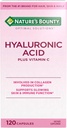 Nature's Bounty Vitamin C ve Hyaluronic Acid Supplement, Supports Glowing Skin, Immune Function & Collagen Production, 120 Capsules - 60 Day Supply, Optimal Solutions Supplements for Skin Health