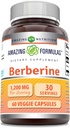 Amazing Formulas Berberine Supplement | 1200 Mg per Service | Veggie Capsules | Non-GMO | Gluten-Free | Made in USA (60 Count, 1 Pack)