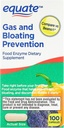 Equate Gas ve Bloating Relief Prevention, Food Enzyme Diyeter Supplement Capsules 100 Count (4000 of 1)