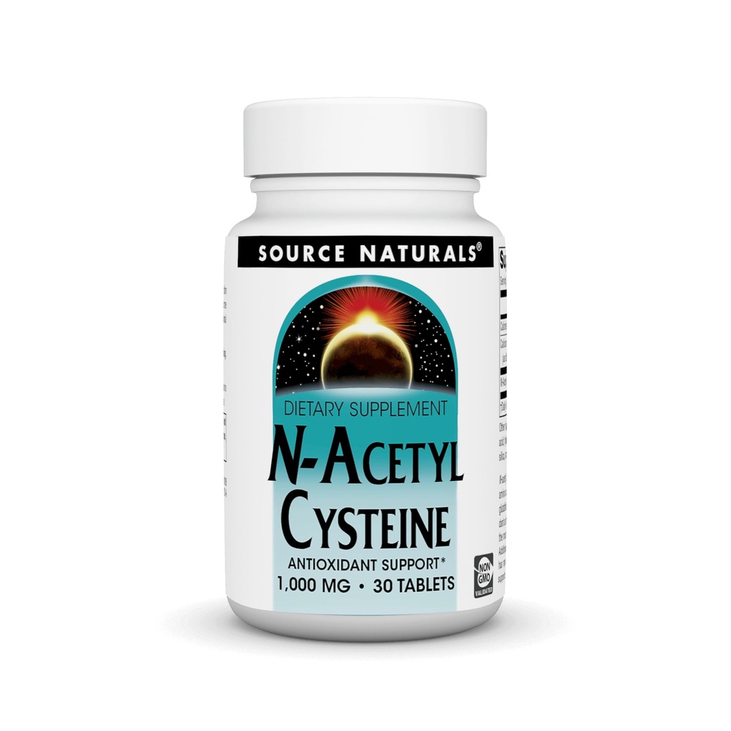 Source Naturals N-Acetyl Cysteine Antioxidant Support 1000 mg Dietary Supplement that Supports Respiratory Health* - 30 Tablets