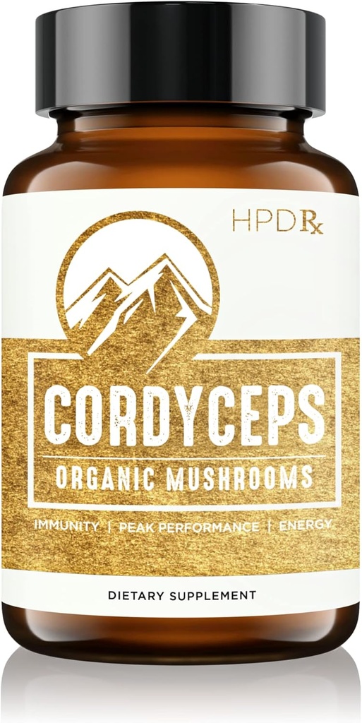 HPD Rx Premium Organic Cordyceps Mushroom Extract Performance Supplement για την Ενέργεια, την Αντοχή και την Ανοσία 
