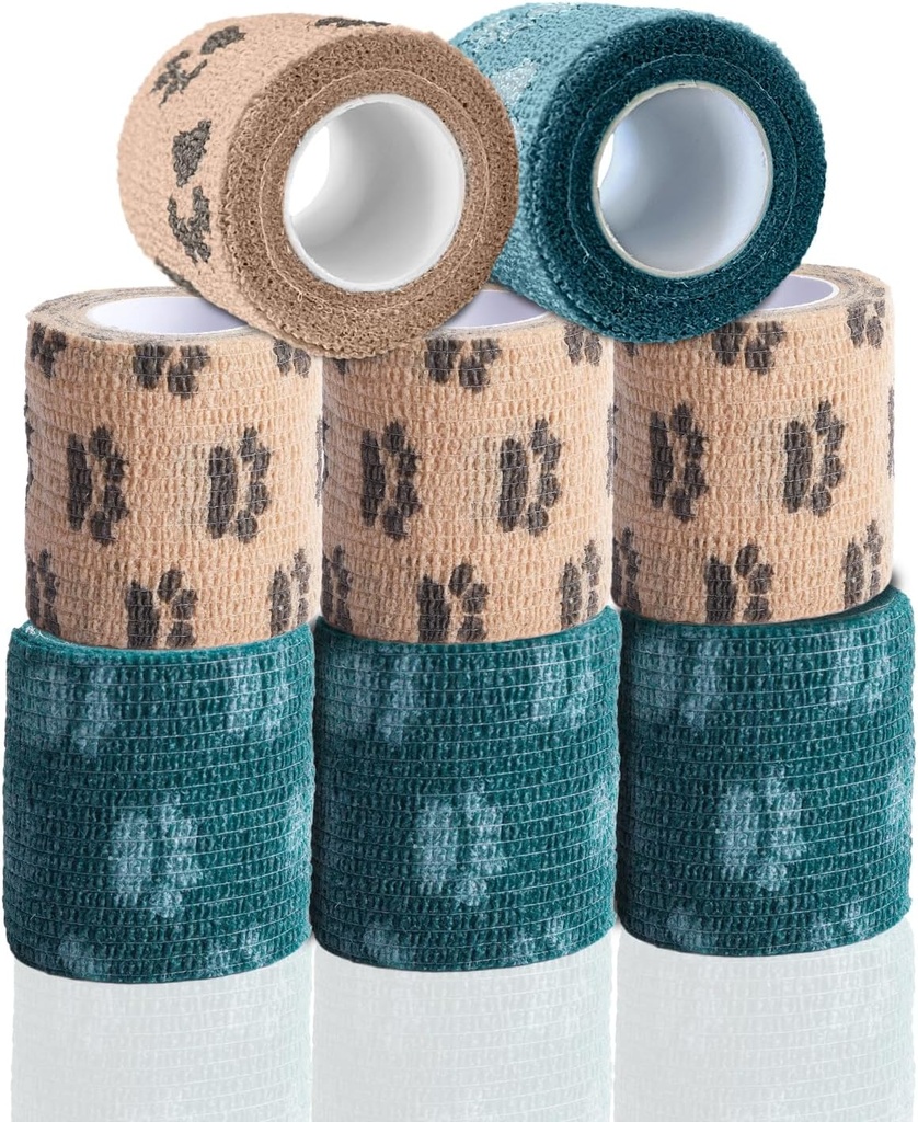 Kendi yapıştırıcısı Bandage – Vet, Köpekler için Çığ No Chew - Tıbbi Cohesive Bandage, Yara Bakımı, Paw Care, First Aid, Vet Tape for Pet Birds Cat Horses (2 Perfect, 8 Rolls, 8 Colors)