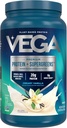 Vega Premium Protein + Supergreens - 20g protein, Creamy Vanilla, 25 Hizmet, Spinach,Kale, Alfalfa Grass, Broccoli, 0g Eklenmiş Şeker, Non-GMO, Gluten Free, Dairy Free, 1.68 lbs (Pazar May Vary)