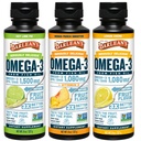 Barlean'ın Omega 3 Fish Oil Liquid Supplement 3Flavor Diversity Pack for Men and Women, EPA ve DHA Fatty Acid, Key Lime Pie, Lemon Crème ve Mango Peach Flavors, 8 ozz