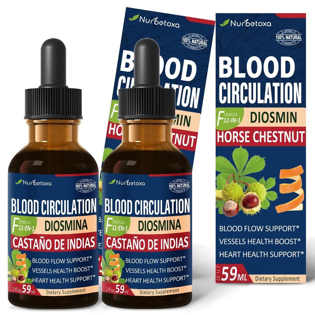 Kan Circulation Drops, Nitrik Oksit Kan Akışı, Basınç ve Kalp Sağlığı W/Horse Chestnut Ekstraksiyonu için Tamam. Castaño de Indias y Diosmina para la Circulacion y Varices. 4 oz
