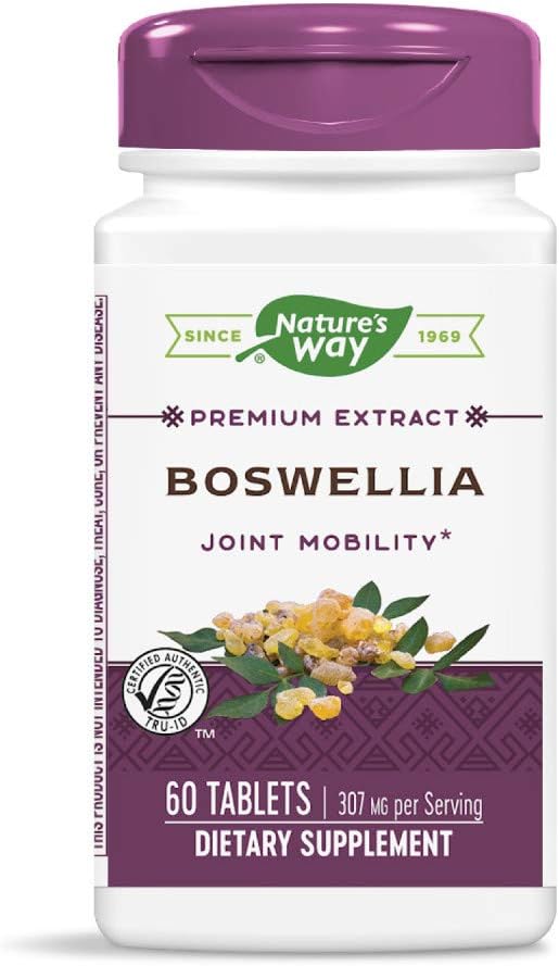 Nature's Way Standardized Boswellia, hizmet başına% 40 Boswellic Acids, TRU-ID sertifikalı, Vegetarian, 60 Tablet, 2 Paket
