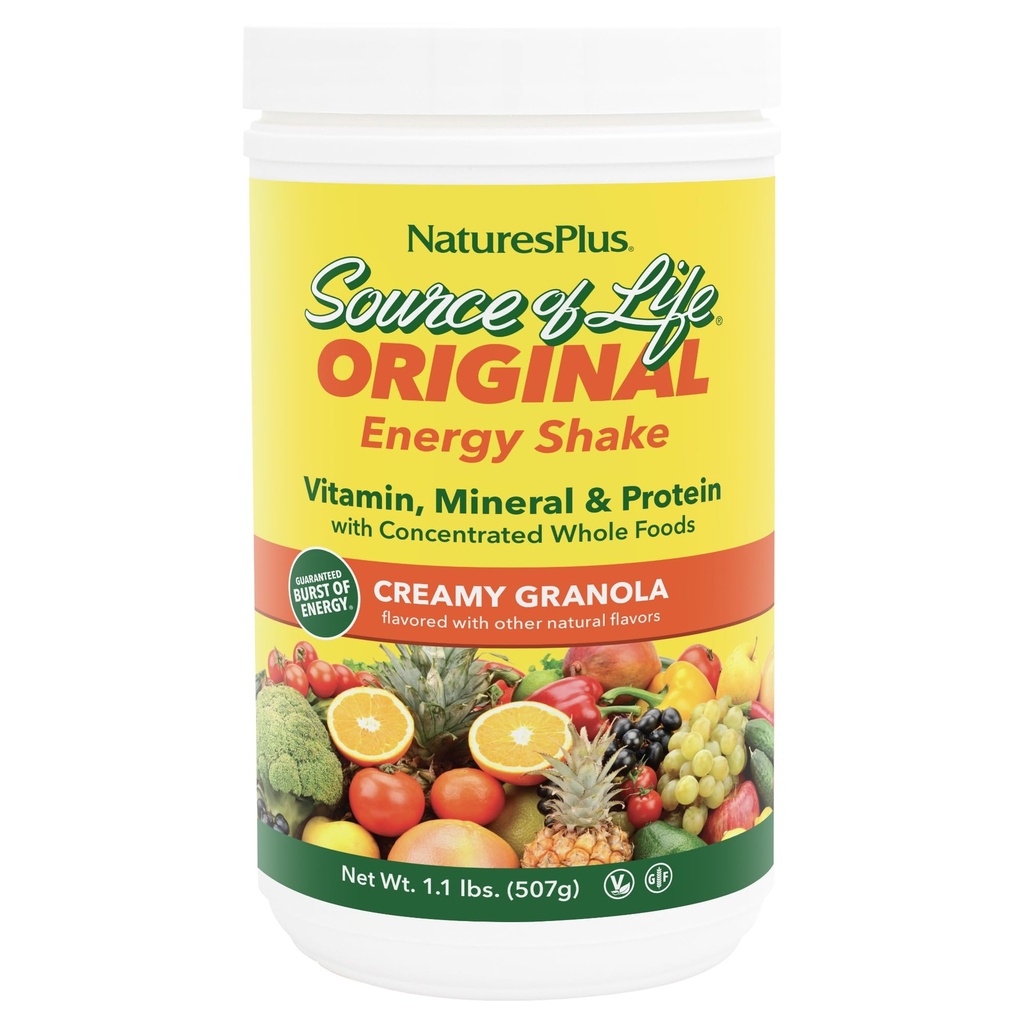 Natures Plus Life Energy Shake, Creamy Granola - 1.1 lbs - 13g Complete protein, Vitaminler ve Mineraller - Non-GMO, Gluten Free, Vegetarian - 13 Toplam Hizmetler